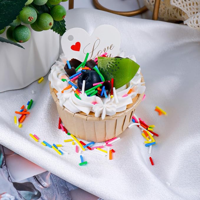 Rainbow Jimmies Sprinkles for Baking, Edible Birthday Sprinkles for Cake Cookies, Ice Cream and Macaron Toppings