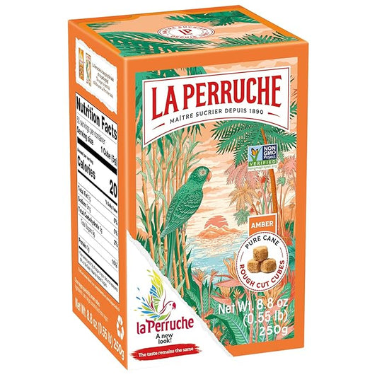 La Perruche Pure Cane Brown Sugar Cubes (750g/1.65lb box) | Ideal Sugar Cubes for Coffee | Pack of 1