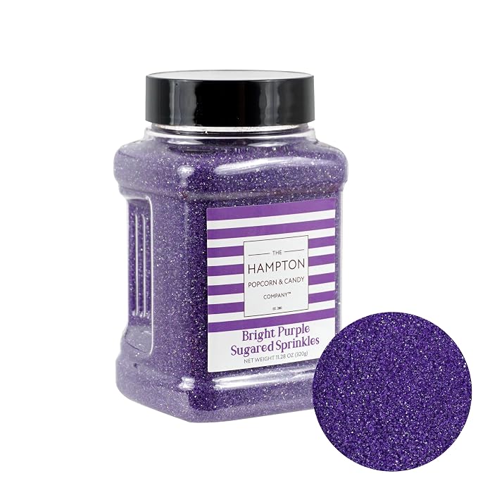 Sanding Sugar Bright Purple Sprinkles 11.28 oz, Purple Sugar Sprinkles, Sanding Sugar For Cookie Decorating, Sanding Sugar For Baking, The Hampton Candy Company