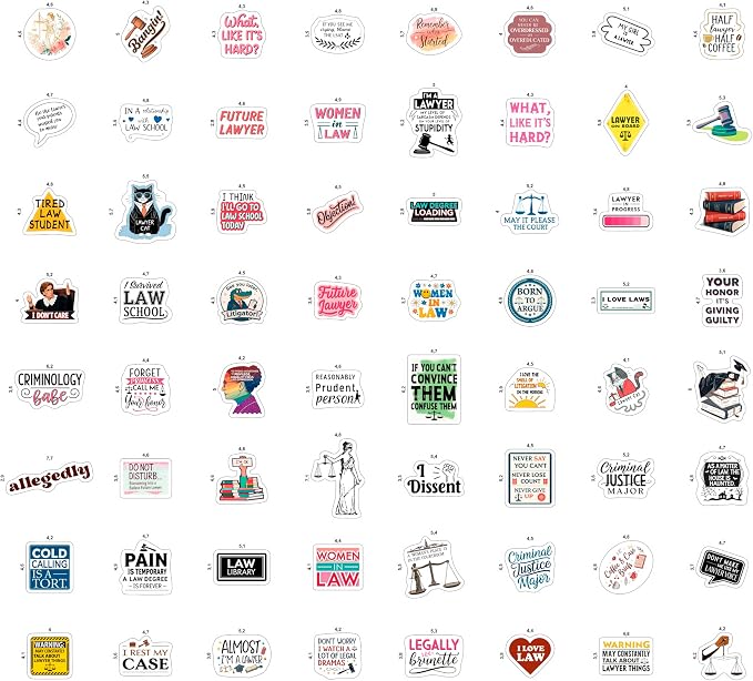100Pcs Law Stickers for Laptop, Planner, Lawyer Stickers - Law Gifts - Lawyer Party Decorations - Gift for Women & Men