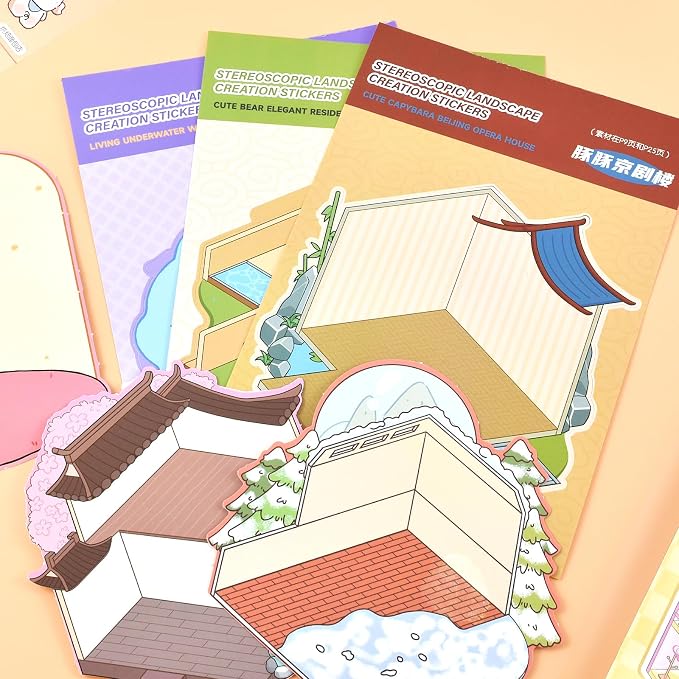 20 Sets DIY 3D Stickers Scene Collection Book DIY Sticker Scenes Make Your Own Sticker Therapy Relief Stress Pass The Time