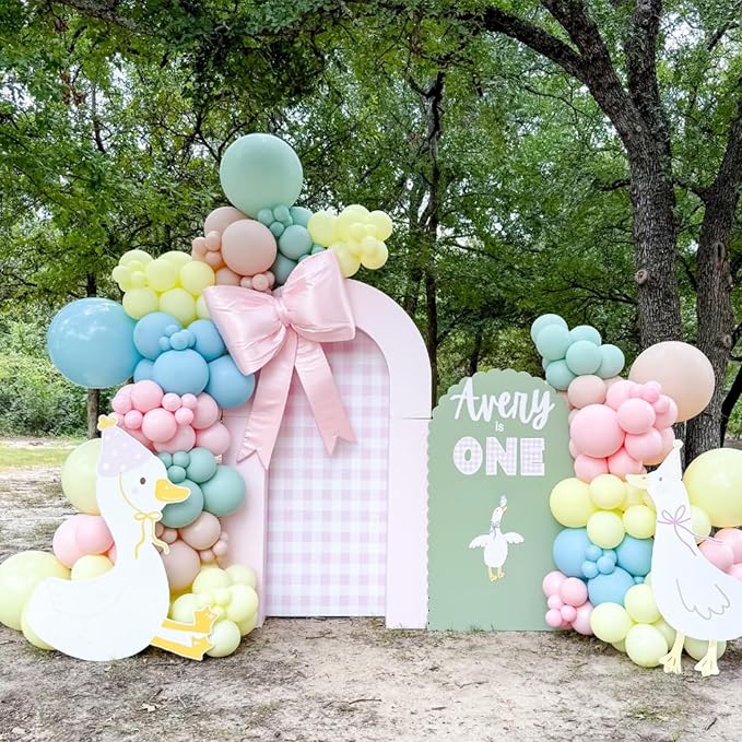 Patel Balloon Garland Arch Kit, 138 PCS Macaron Pink Yellow Green Blue Pastel Rainbow Colorful Balloon for Easter Spring Baby Shower Wedding Birthday Party Decorations