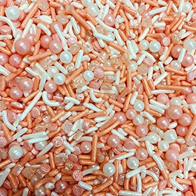 COOL MOM SPRINKLES Golden Peach Sprinkles (4 oz.) – Elegant Themed Sprinkles for Decorating Birthday Cakes, Cupcakes, Cookies & Desserts – Mixed in the USA/Gluten-Free