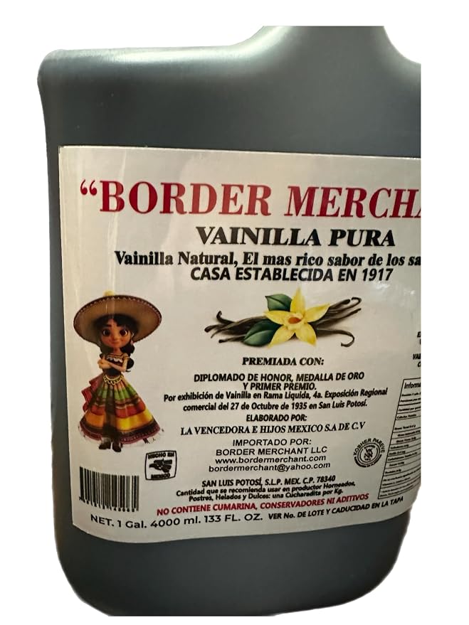 Border Merchant Vainilla Pura Mexicana Authentic Mexican Pure Vanilla Extract 1 Gal.