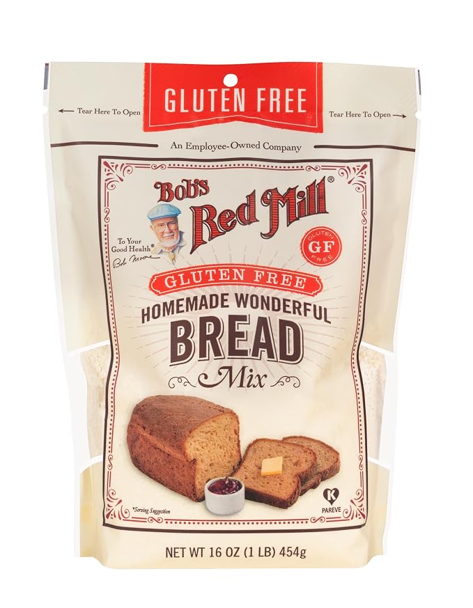 Bob's Red Mill Gluten Free Homemade Wonderful Bread Mix, 16oz (Pack of 4) - Gluten Free, Kosher