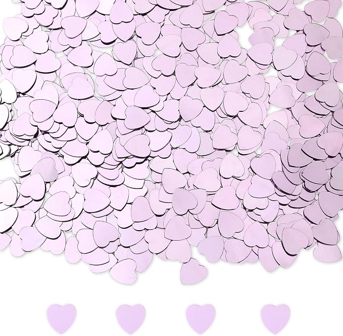 Heart Confetti, Valentines Day Heart Glitter Confetti Decorations, 50g Purple Metallic Foil Sequins Sprinkles Table Decorations for Valentine's Day Wedding Home Birthday Anniversary Party Supplies