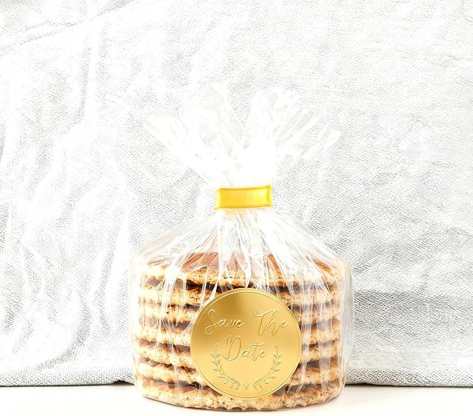 Save the Date Stickers,120pcs Matte Gold Embossed Envelope Seals for Wedding Invitations, Bridal Shower, Engagement Party, Gold Foil Stickers for Envelopes, Favor Bags and Gifts Packaging, 2 Inch