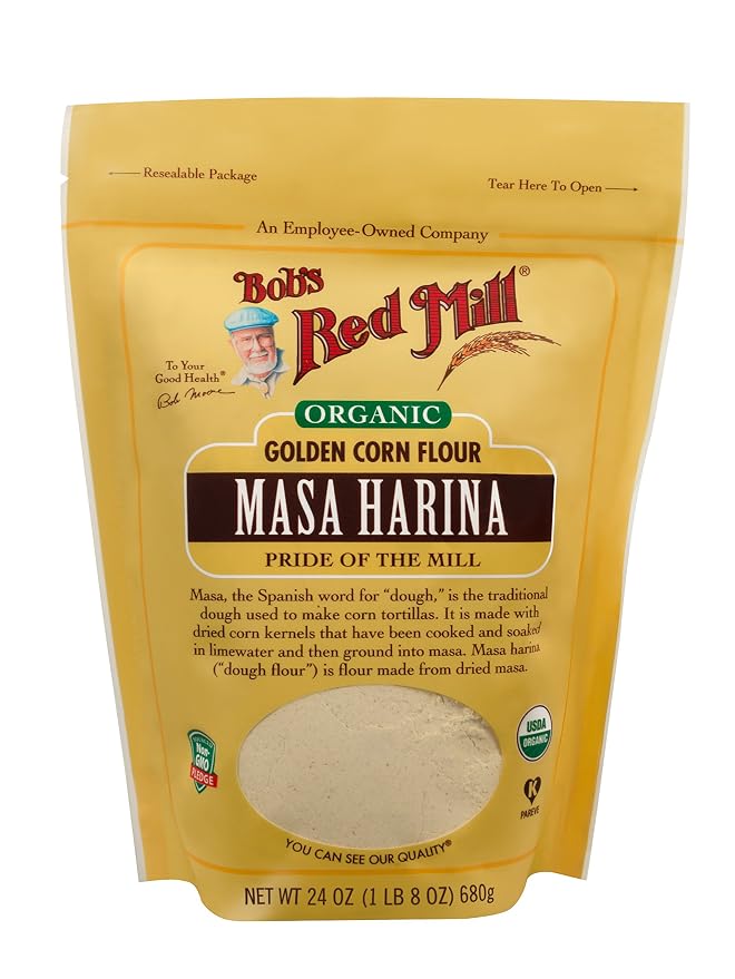 Bob's Red Mill Organic Masa Harina Flour, 24oz (Pack of 1) - Organic, Non GMO, Vegan, Kosher