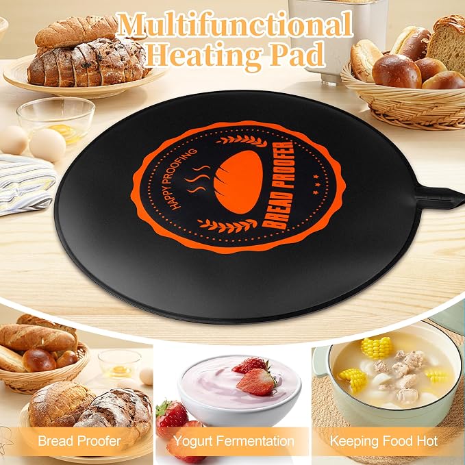 Bread Proofer Warming Mat,11.8" Sourdough Starter Warmer with Thermostat Temperature Control for Dough Proofing Yogurt Fermentation