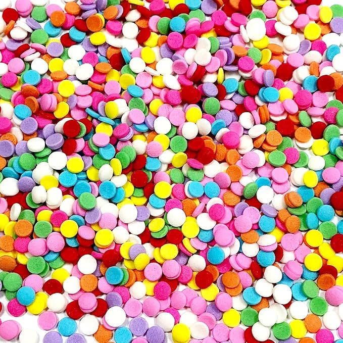 Homipooty Rainbow Round Sprinkles for Cake Decorating 100g/3.5oz Edible Confetti Sprinkles Mix for Baking, Ice Cream Toppings, Cupcakes, Cookies, Donuts