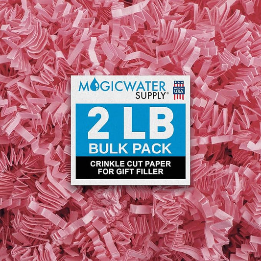 MagicWater Crinkle Cut Paper for Gift Baskets - 2LB - Light Pink - Perfect for Shredded Paper Filler, Basket Filler, Gift Boxes, Bridesmaid Gifts, Christmas Stuffers & More – Ideal for All Occasions