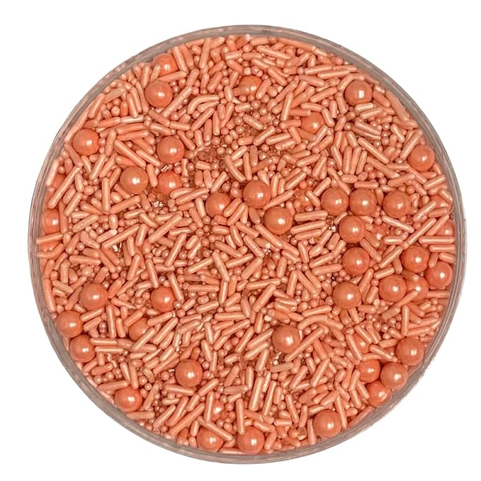 COOL MOM SPRINKLES Rose Gold Sprinkles (4 oz.) – Themed Sprinkles for Decorating Cakes, Cupcakes, Cookies & Desserts – Packaged in the USA/Gluten-Free