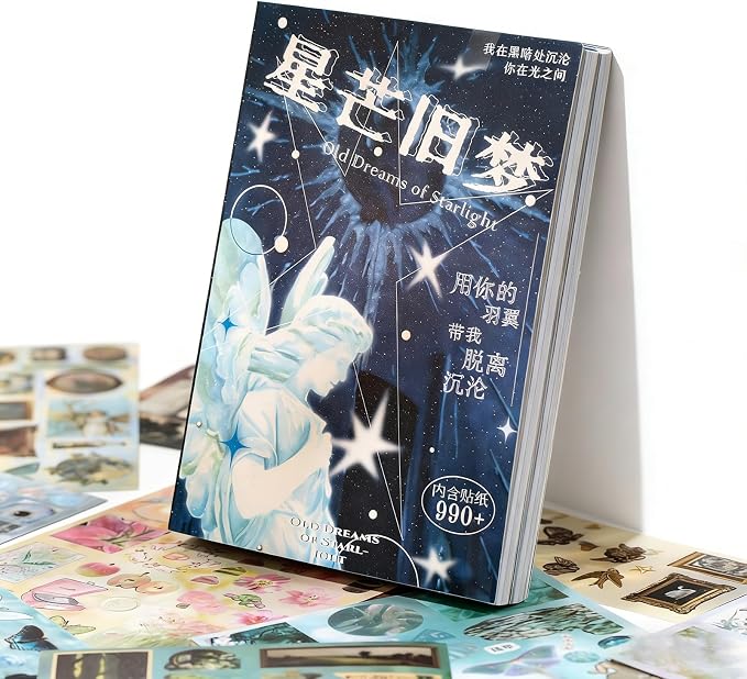 Japanese Manga Style Sticker Book Four Seasons Radio Romantic Memory Series, 30 Pages Coated Paper Collection for Diary Scrapbooking Notebooks