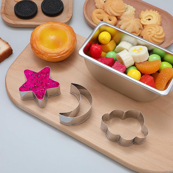 Star + Moon + Cloud Cookie Cutters, 3PCS Stainless Steel Cookie Cutter Set, Cute Biscuit Cutter for Cake, Fondant, Sandwich and Fruit, Funny Biscuit Mold for Birthday, Baby Shower, Gender Reveal Party