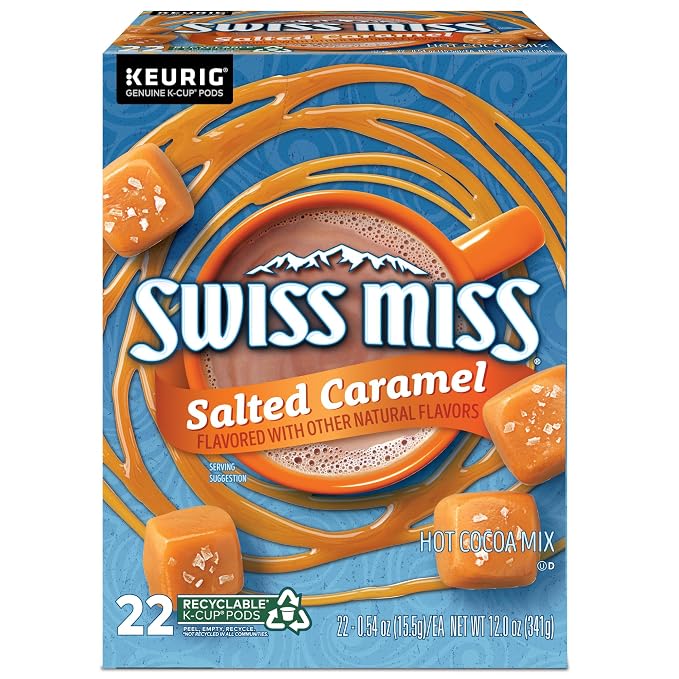 Swiss Miss Salted Caramel Hot Cocoa, Keurig Single Serve K-Cup Pods, 22 Count (Packs of 4)