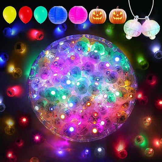 Aogist 200Pcs 10-Colors Balloon Lights with Hook,Long Standby Time,Waterproof Mini Light for Birthday Party Wedding Christmas Halloween Easter Decorative (Flash)