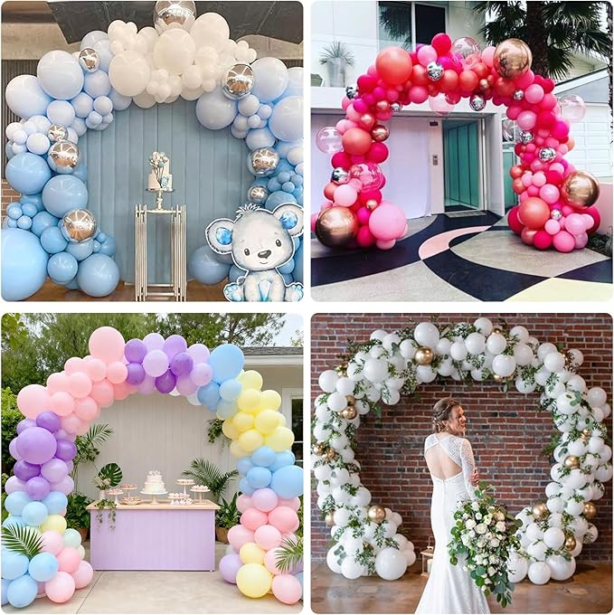 RUBFAC Balloon Arch Kit and Balloon Pump, 10Ft Wide Adjustable Balloon Arch Stand for Floor Frame with Electric Pump Bases Balloon Accessories for Birthday Party Baby Shower Festival Decorations