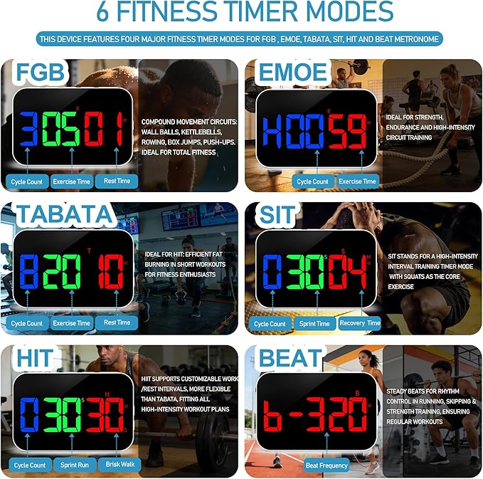 Kitchen Digital RGB Timer, Count Down Up, Rechargeable, Vibration Mode Adjustable Volume and Brightness LED Display, Time Management Cook