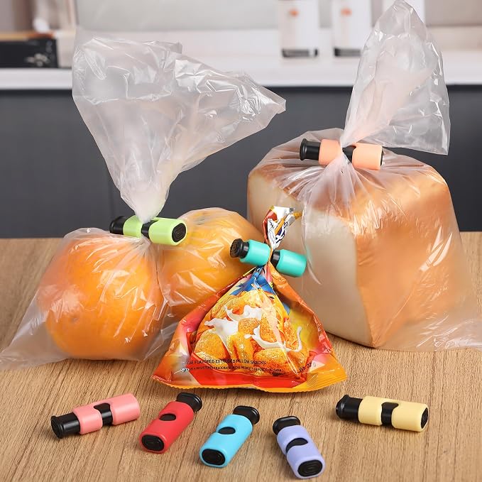 Mr. Pen- Squeeze and Lock Bread Bag Clips, 2.4 Inch, 8 Pack | Multicolor Squeeze Lock Clips, Reusable Bag Closures for Bread, Snacks, Coffee, Food Storage, Fits Thick and Thin Bags