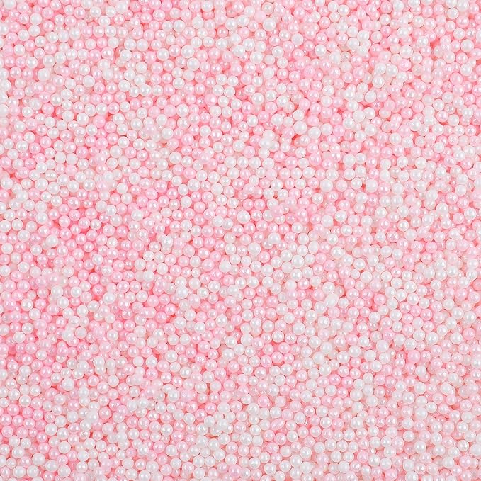 Light Pink & White Nonpareils Sprinkles - 4.6oz Edible 2mm Dot Sprinkles | Princess Sprinkles for Cake Decorating, Cupcake, Cookie, Baking, Donuts, Ice Cream Toppings