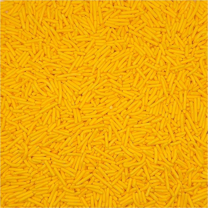 NCS Yellow Jimmies Edible Sprinkles – Cupcake, Cake & Cookie Decorations, 7 oz