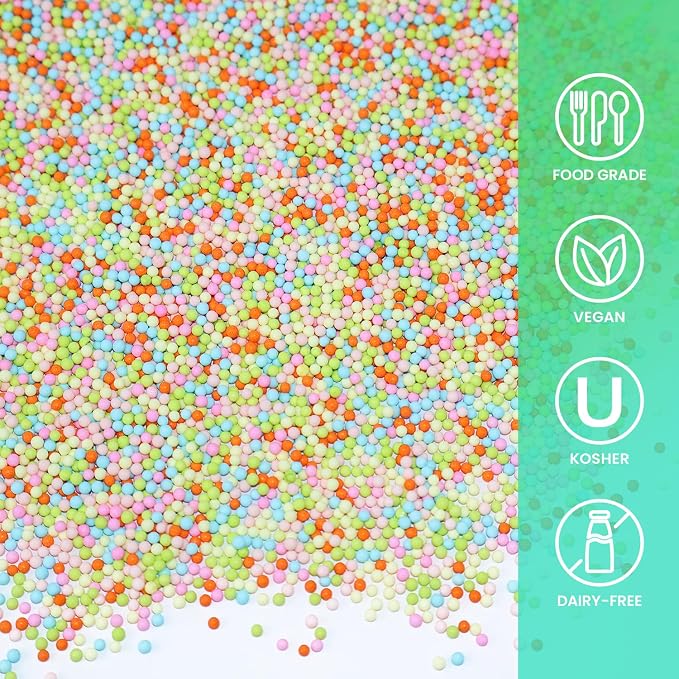 Easter Nonpareils Sprinkles, 1.32LB, Sujoygar Edible Pastel Sprinkles Bulk for Cake Decorating Cupcake Toppers Cookies Baking, Easter Spring Party Supplies Birthday Celebrations