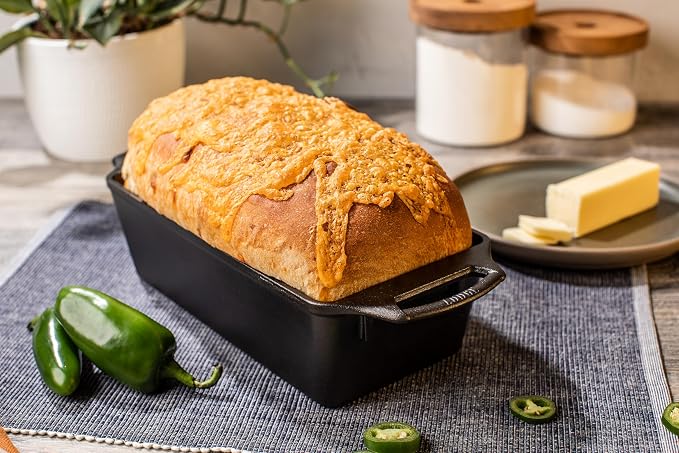Lodge Cast Iron Loaf Pan - 10 x 5.37 Inch PFAS-Free Bread Baking Pan - Naturally Seasoned Cast Iron Bakeware for Sourdough, Meatloaf, Breads, and More - Made in the USA - 3 Pack