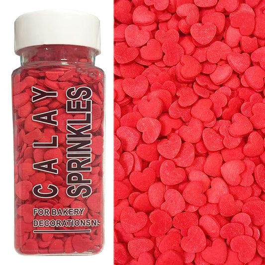 PhilaeEC Red Heart Shaped Sprinkle Edible for Cake Decoration Vanlentine Confetti Cake Baking Cookie Cupcake Toppers Decoration Vanlentine Halloween Christmas Supplies