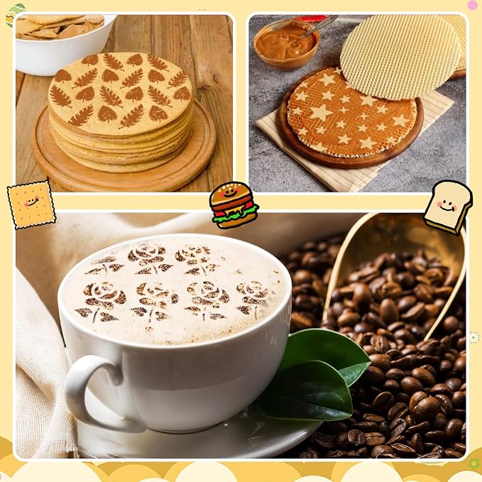 JULBEAR 36Pcs Baking Cookie Stencils for Royal Icing Airbrush Templates | Reusable Pattern, DIY Party Baking Painting Dessert Coffee Decoration, Mold Tools for Cookies Cake, 5.5x5.5 Inches