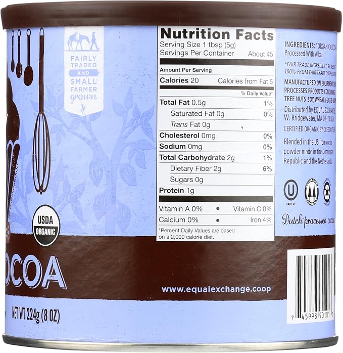 Equal Exchange, Cocoa Powder Baking Unsweetened Organic, 8 Ounce