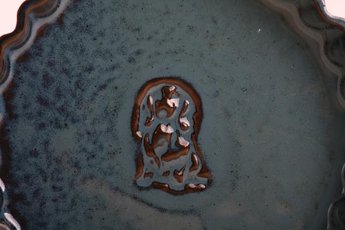 Willow Ceramics Tart Dish, 8 inch Diameter, Longhair Dachshund Tart Dish Design, Fluted Quiche/Pie Pan, 20oz Volume, Handmade (Peacock)