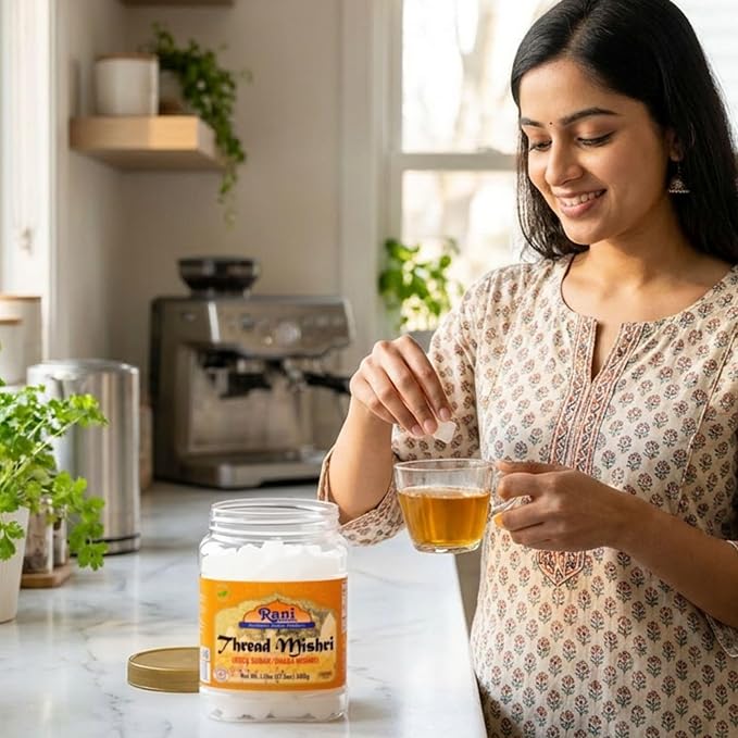 Rani Thread Misri (Rock Sugar/Dhaga Mishri) 17.5oz (1.1lbs) 500g PET Jar ~ All Natural | Gluten Friendly | No Colors | Vegan | Kosher | Indian Origin
