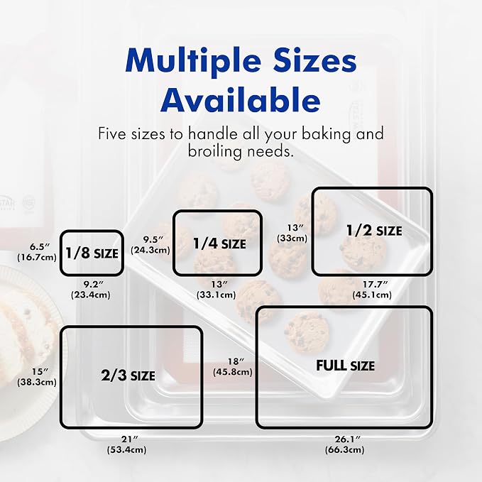New Star Foodservice Commercial-Grade 18-Gauge Aluminum Sheet Pan/Bun Pan, Full Size XL (18 x 26 x 1 in)