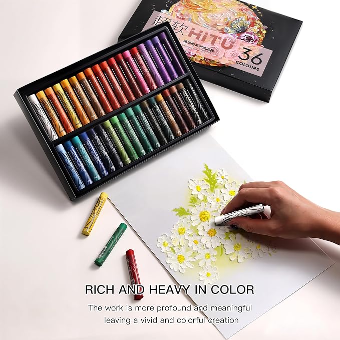 rubens Oil Pastels Set 36 Colors, Professional Soft Creamy Texture, Easy Blending & Layering, Vibrant Art Supplies Gift for Artists, Beginners & Adults