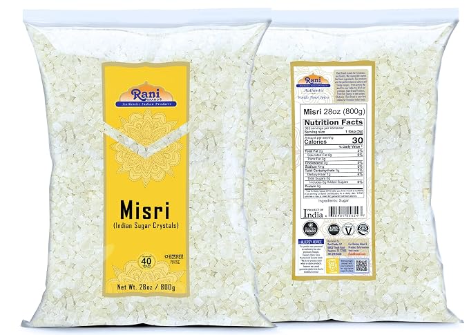 Rani Misri (Indian Sugar Crystals) 28oz (800g) ~ All Natural | Gluten Friendly | No Colors | Vegan | Kosher | Indian Origin