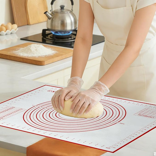 Extra Large Nonstick Silicone Pastry Mat 28x20Inch with Measurements, Food Grade Silicone Baking Mat, Non-Slip Dough Rolling Mat for Counter, Oven Liner, Fondant/Pie Crust/Sourdough Bread Baking