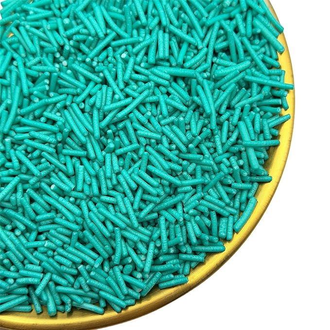 CandiJumpin Teal Jimmy Sprinkles, Teal Sprinkles for Cake Decorating Edible Cake Jimmies Edible Crunchy Jimmies Ice Cream Toppings, Baby Shower Party Wedding Christmas Supplies 3 OZ