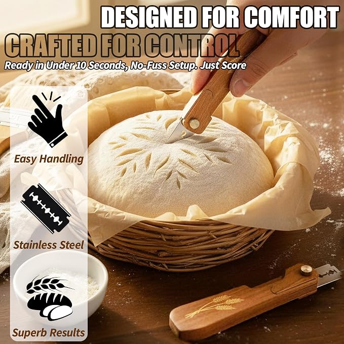 Bread Lame Dough Scoring Tool, Upgrade Bread Scoring Tool for Sourdough Bread Baking, Sourdough Scoring Tool for Homemade With 10 Razor Blades