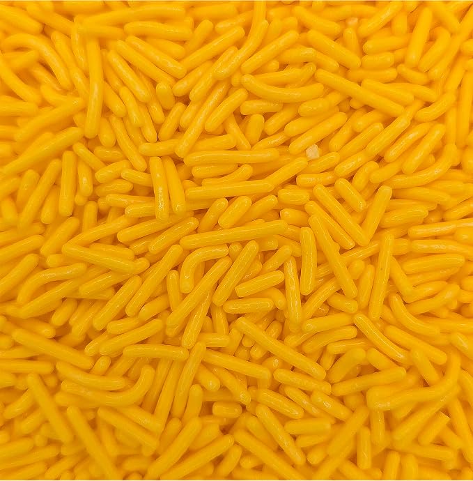 NCS Yellow Jimmies Edible Sprinkles – Cupcake, Cake & Cookie Decorations, 7 oz