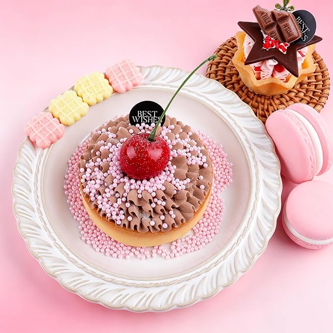 Sprinkles for Cake Decorating, 7.8oz Light Pink Pearl Sprinkles 2/4/7/10mm Mix for Valentine's Cake Cupcake Cookie Baking Ice Cream Toppings
