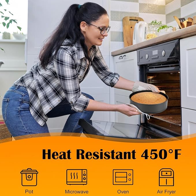 Nonstick Springform Cake Pan Set 6 Sizes (7 8 9 9.5 10 11 Inch) Leakproof Cheesecake Pans with Removable Bottom for Baking Pizza Quiche
