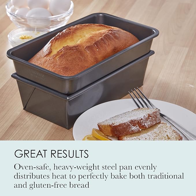 Chicago Metallic Professional Gluten-Free Loaf Pan, Perfect for baking bread, cake, and more 9-inch by 4.25-inch, Silver