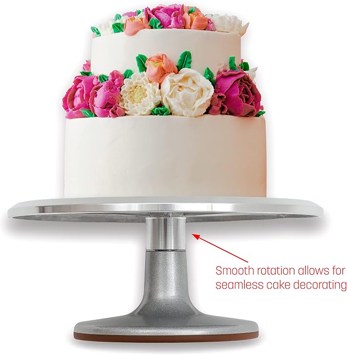 Trademark Innovations 12" Revolving Cake Decorating Turntable Stand - Professional Aluminum & Non-Slip