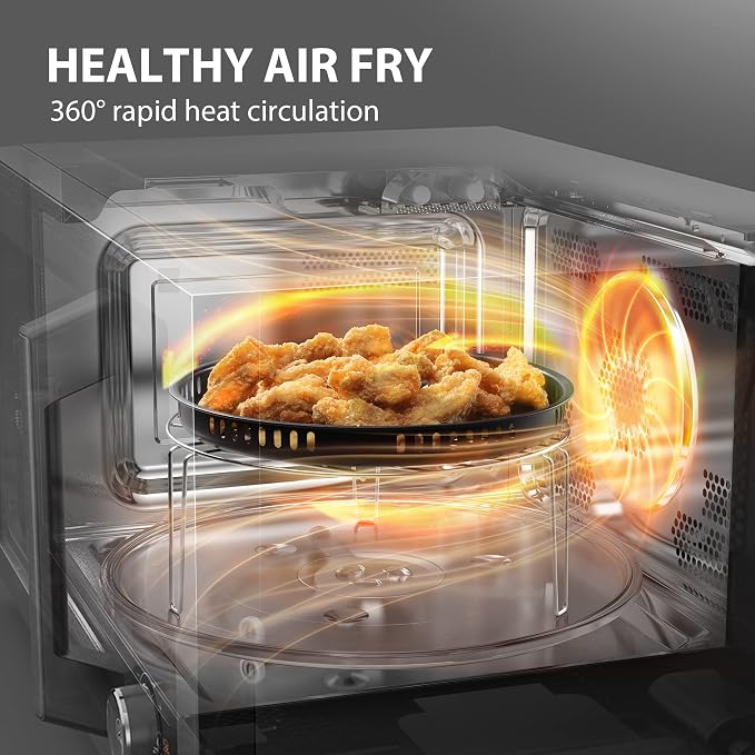 TOSHIBA Countertop Microwave Oven Air Fryer Combo, Inverter, Convection, Broil, Speedy Combi, Even Defrost, Humidity Sensor, Mute Function, 27 Auto Menus, 1.0 cu.ft, 1000W, Stainless Steel (Renewed)