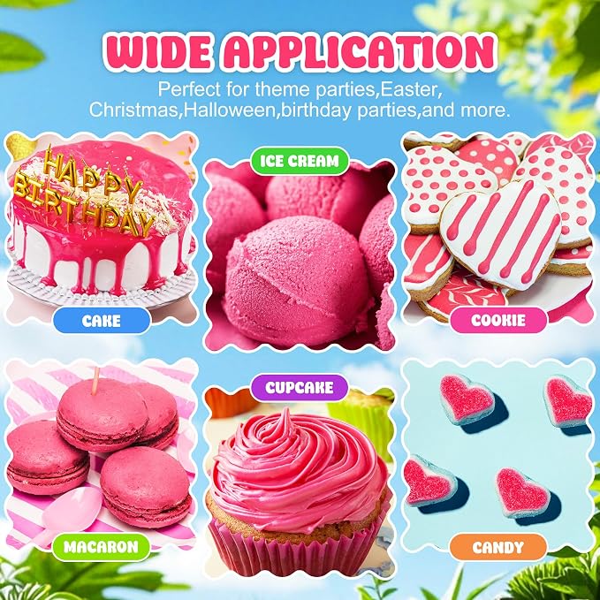 Natural Food Coloring - 2 fl.oz Plant-Based Liquid Food Coloring, Artificial Dye Free, All Nature Food Dye for Baking, Cake Decorating and Fondant, Organic Food Color for Icing, Frosting (Pink)