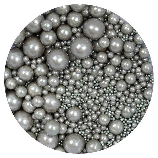 Silver Sprinkles Pearl Sugar 4.58 oz, Silver Pearls For Cake Decorating