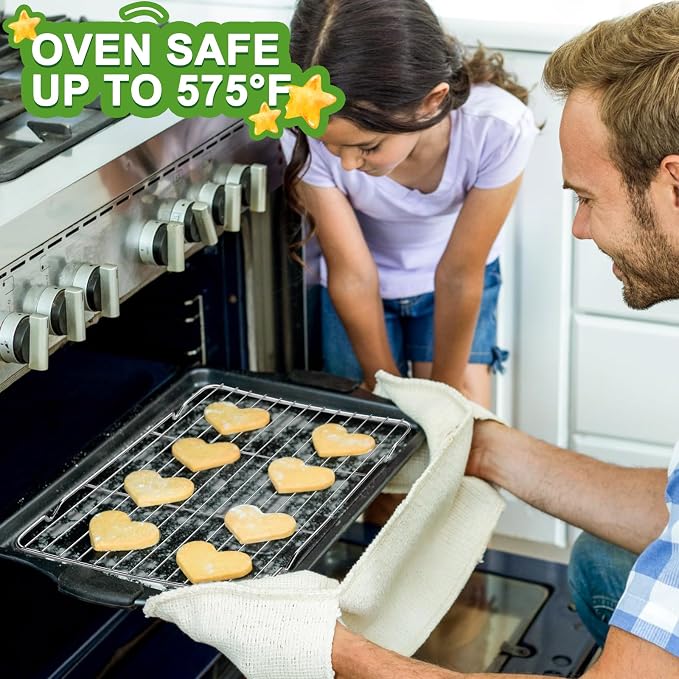 Decymis Cooling Rack and Baking Rack with Stainless Steel, 2 - Pack 10 x 15 Inches Heavy Duty Cooling Racks for Cooking and Baking, Sturdy Cookie Cooling Rack, Easy to Clean Oven & Dishwasher Safe