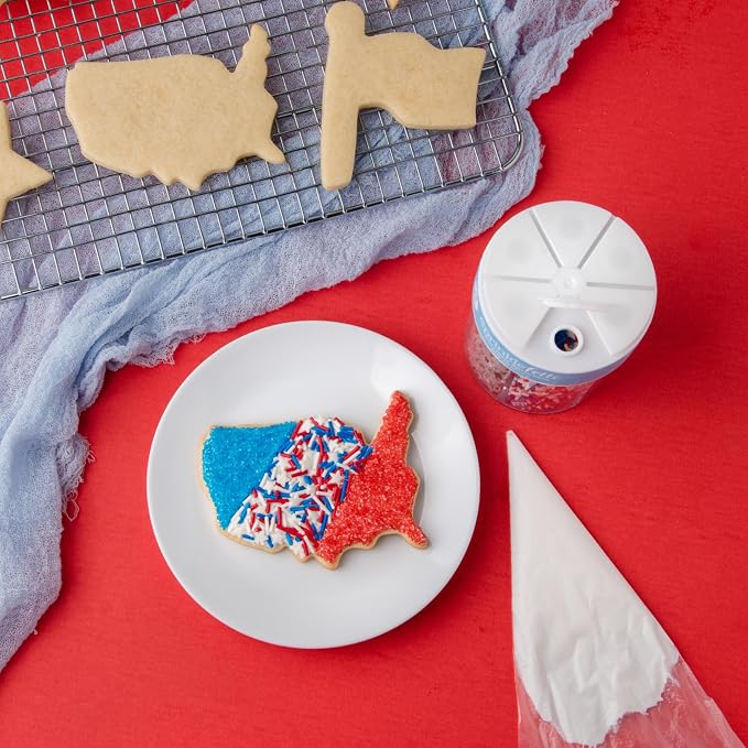 Sweets Indeed 4th of July Sprinkles 6 Cell Jar – Patriotic Nonpareils, Star Sprinkles, Jimmies and Sanding Sugar for Baking & Decorating Cupcakes, Cookies, Cakes & Desserts – 6.07 ounces