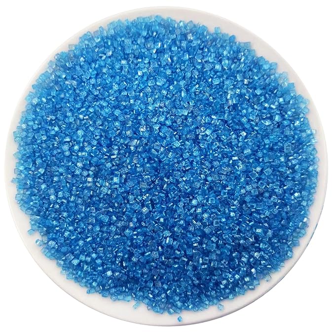 Sentovac Blue Sanding Sugar for Baking Edible Sparkling Coarse Sugar Crystals Sprinkles for Baking Topping Cake Cookie Cupcake Topper Ice Cream Decoration Supplies 3.2 OZ
