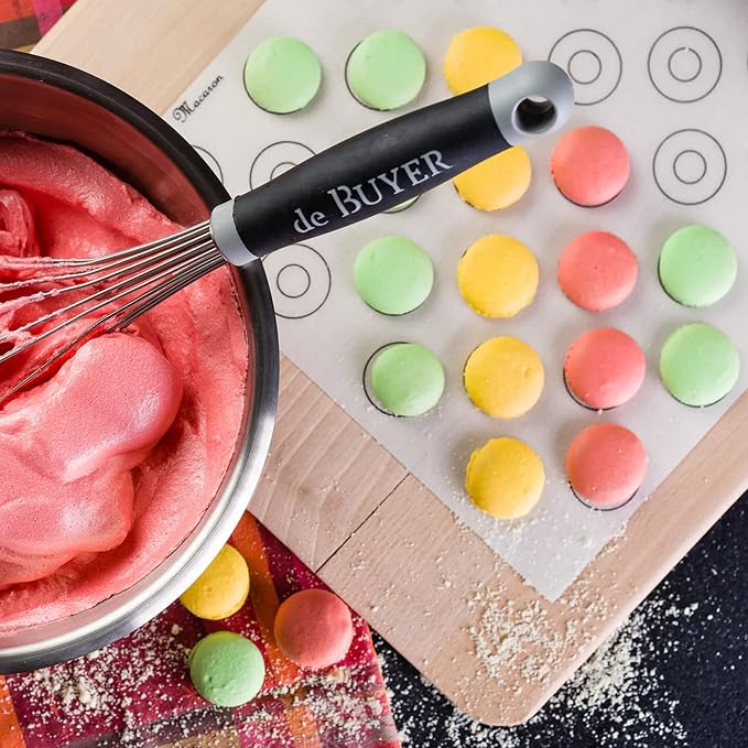 de Buyer Macaron Silicone Baking Mat - 15.75” x 11.75” - Perfect for Macarons & Cookies - Nonstick & Easy to Clean
